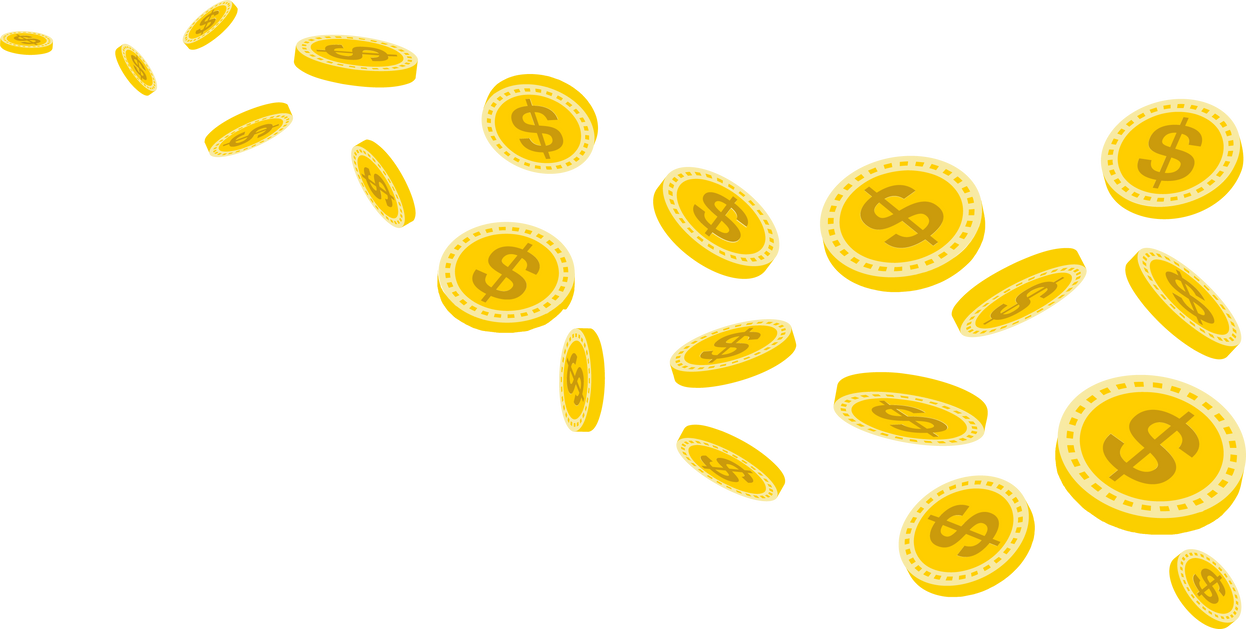 Golden Dollar Coins Illustration